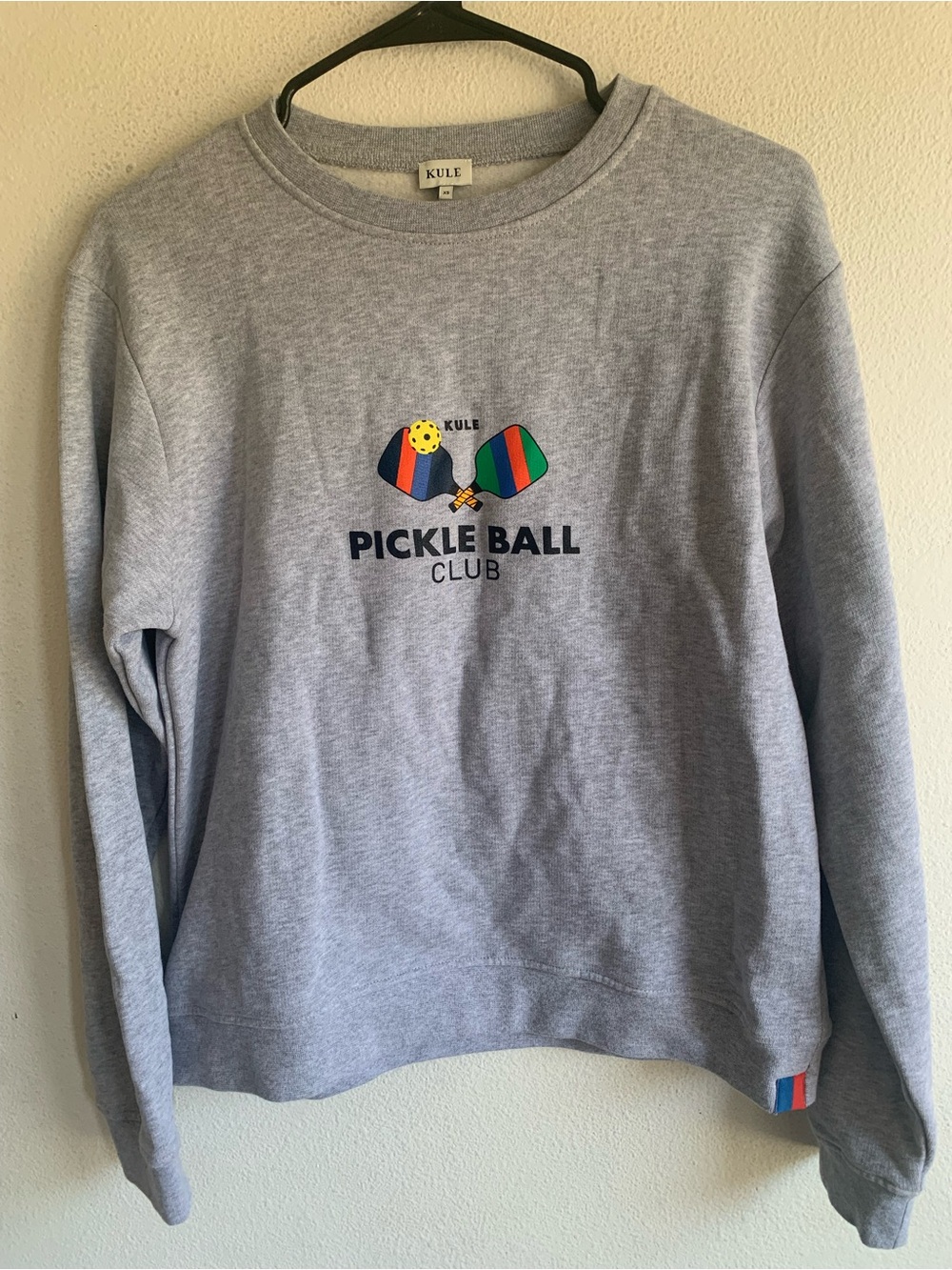 Kule Pickle Ball Club Gray Pullover Sweater Cotton Women’s XS